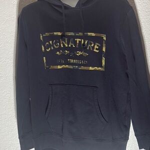 Signature Black Sweater with Metallic Chest Logo